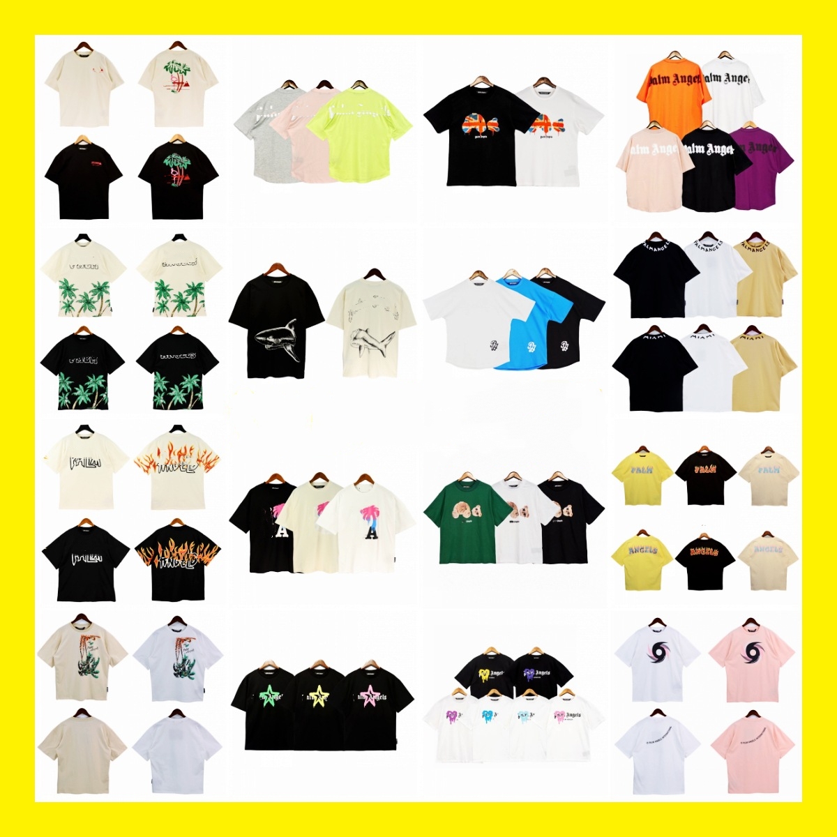 Palmshirt Designer T Shirt Mens Tees Wear Summer Round Neck Sweat Absorbing Short Sleeves Outdoor Breathable Cotton T Shirt Tshirts Tops Euro Size S-XL