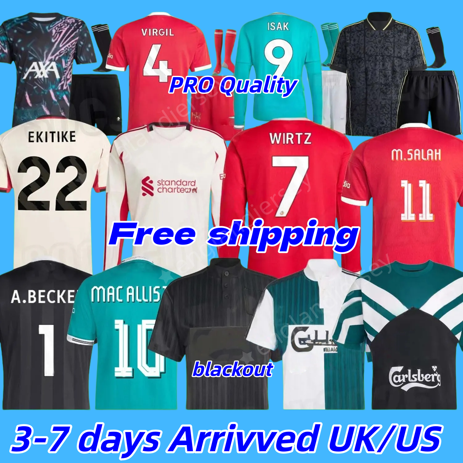 3xl 4xl lIVeRpOOL jersey 26 27 special edition lFc blackout Bringback 95 96 soccer jersey ISAK WIRTZ MAC SALAH home away 3rd adult kids kit long sleeves football shirt
