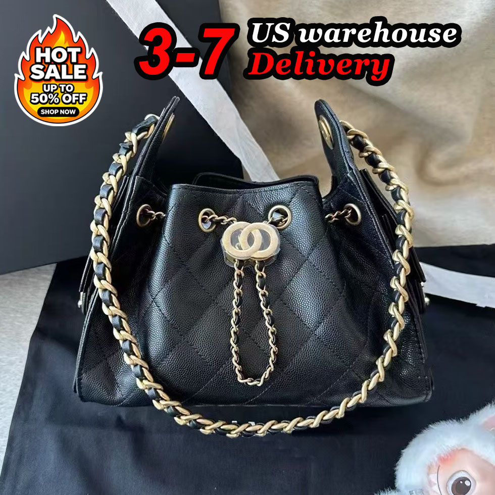 Designer bag 25 bag mini Luxury bag tote bag Hobo cc bag large Capacity crossbody bag Fashionable handbag Caviar leather pull string style Bucket bag