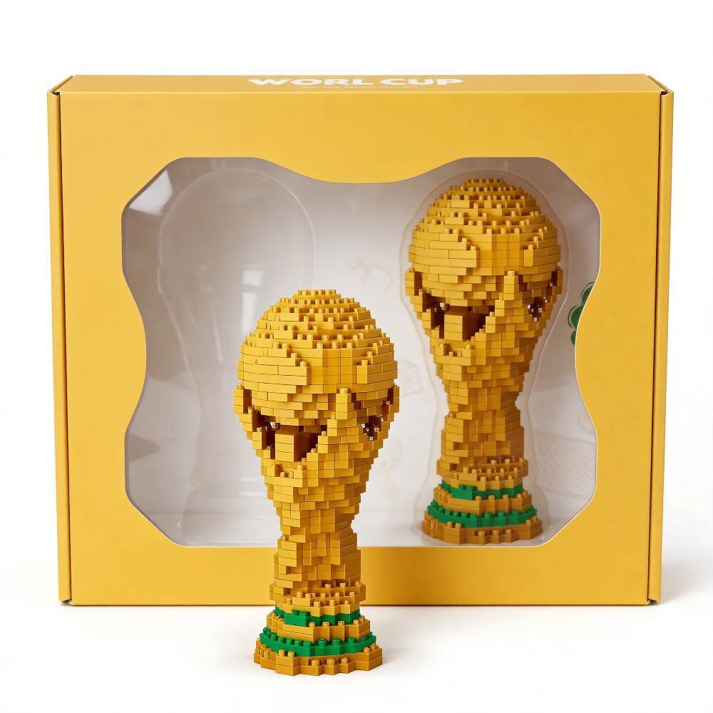 Bestseller World Cup Trophy Blocks Gift Box Set Football Fans Souvenir Ddmytues