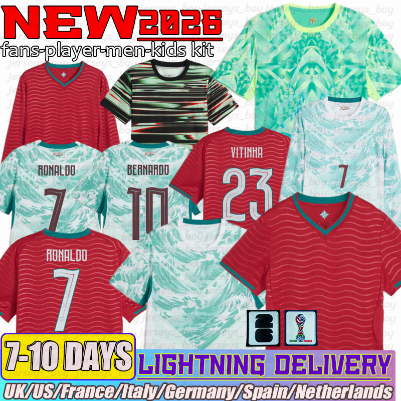 26 27 Portugal jersey 2026 RONALDO Al Nassr Jersey B.FERNANDES BERMARDO Soccer Jerseys LEAO Ramos Dias Felix football shirt fans player version Men Kids kit