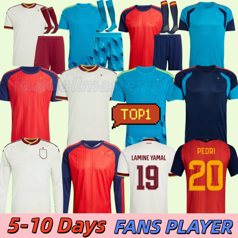 2026 Spain soccer jersey world cup LAMINE YAMAL PEDRI 26 27 Gavi Rodrigo WILLIAMS SpaiN National Football Shirt Men Kids kit fans player