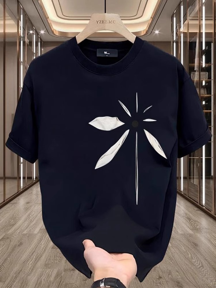 2026 Summer New Arrivals Men's American Streetwear T-Shirts | Heavyweight Combed Cotton Oversized Crew Neck Versatile Short Sleeve Tops