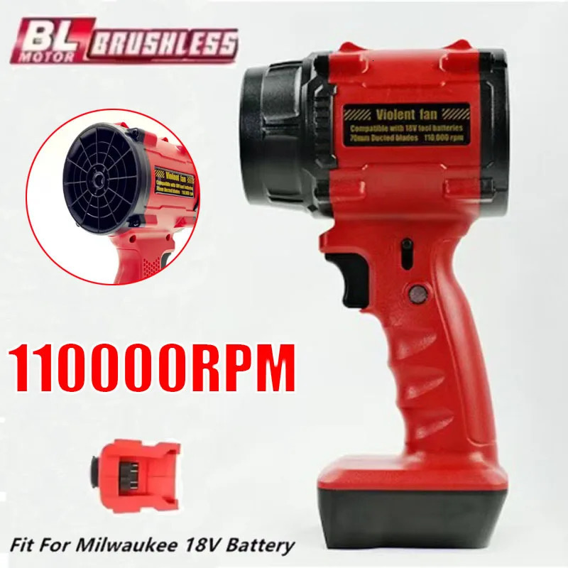 For Milwaukee 18V Battery High Power Violent Fan Brushless Air Blower Turbo Adjustable Speed Leaf Duster Jet FanNo 260429