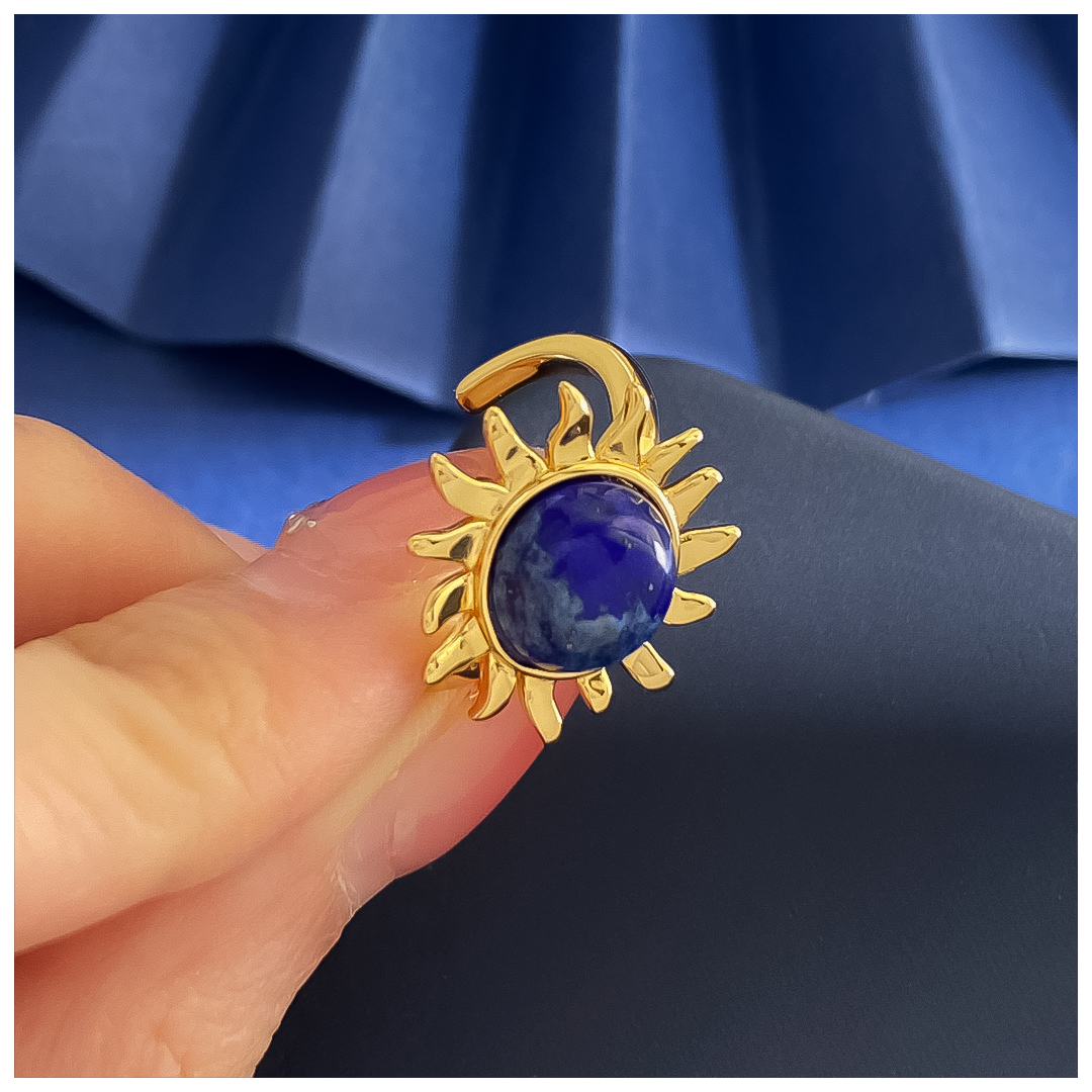 Designer Bracelet Bracelet for Women 18K Gold Plated Bangle Lapis Lazuli Flower Starburst Bangles Luxury Jewlery Designer for Women Timeless Gift