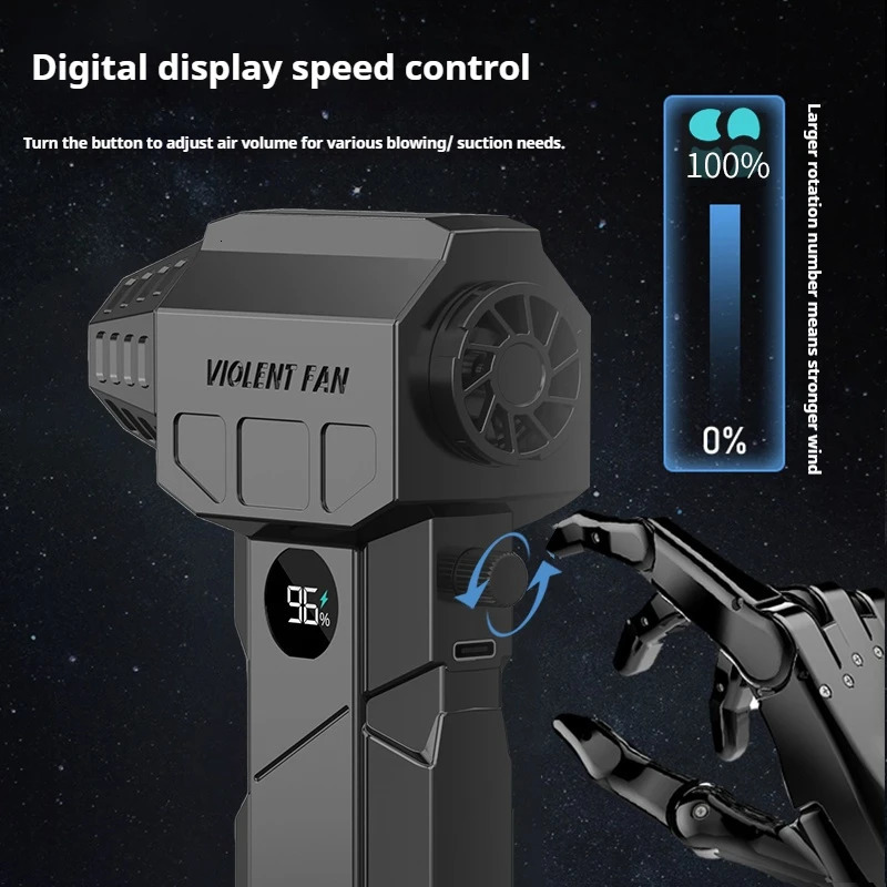 990000RPM Powerful Air Blower Turbo Brushless Motor Fan Wind Speed 75ms 10000mAh with LED display duster 260429