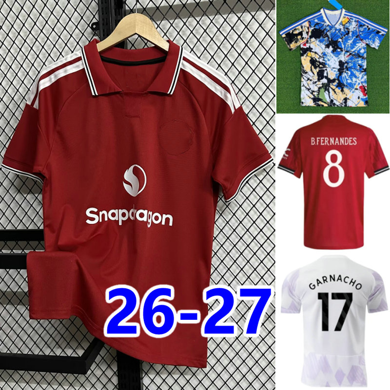 26 27 MOUNT soccer jerseys Fans Player Version 2026 2027 home away 3rd HOJLUND MAINOO Football Shirt B. FERNANDES camesita de futol Men Kids uniforms maillots foot