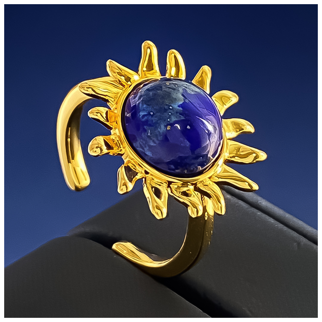 Designer Bracelet Bracelet for Women 18K Gold Plated Bangle Lapis Lazuli Flower Starburst Bangles Luxury Jewlery Designer for Women Timeless Gift