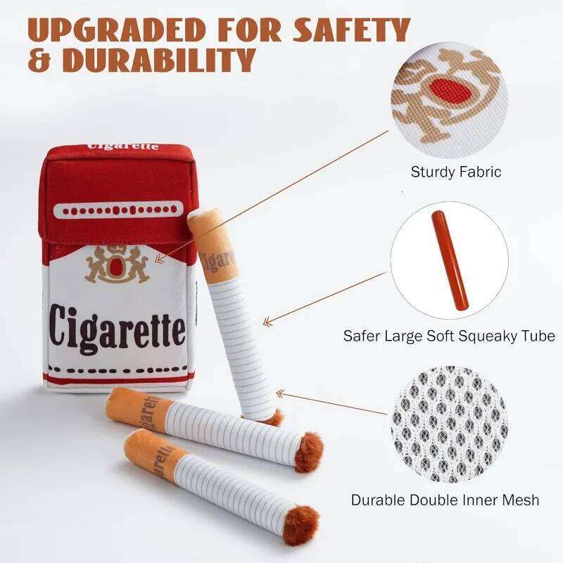 Creative Cigarette Interactive Giggles Dog Toys Funny Plush Chewing Toy Cigaret Box Pet Gifts
