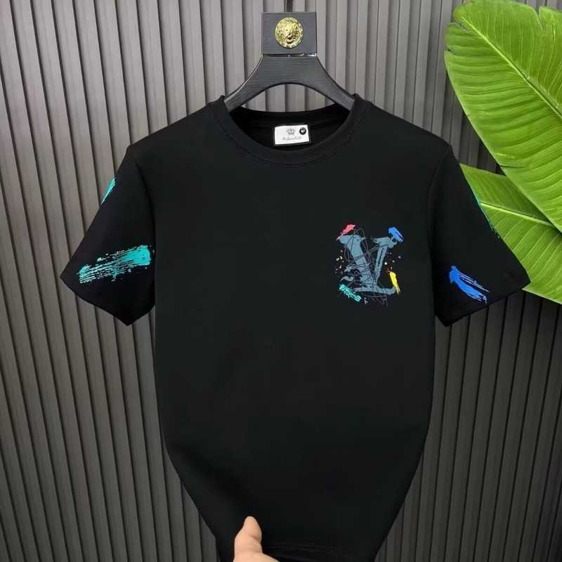 2026 new high-end summer short-sleeve pure cotton base shirt short-sleeve T-shirt trendy brand for men stylish and casual