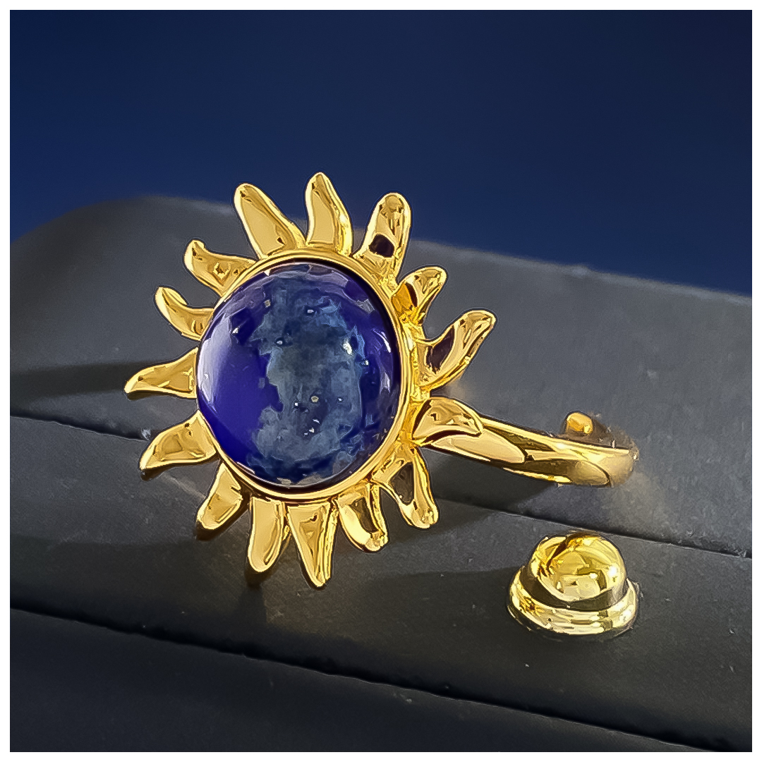 Designer Bracelet Bracelet for Women 18K Gold Plated Bangle Lapis Lazuli Flower Starburst Bangles Luxury Jewlery Designer for Women Timeless Gift