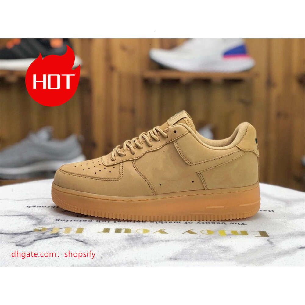 Designers 1 07 Men Low Casual Shoes Trainers All White Black Wheat Skateboard ONE Leather Tennis Sports Jogging Shoe Brand High ForC Women Running Out
