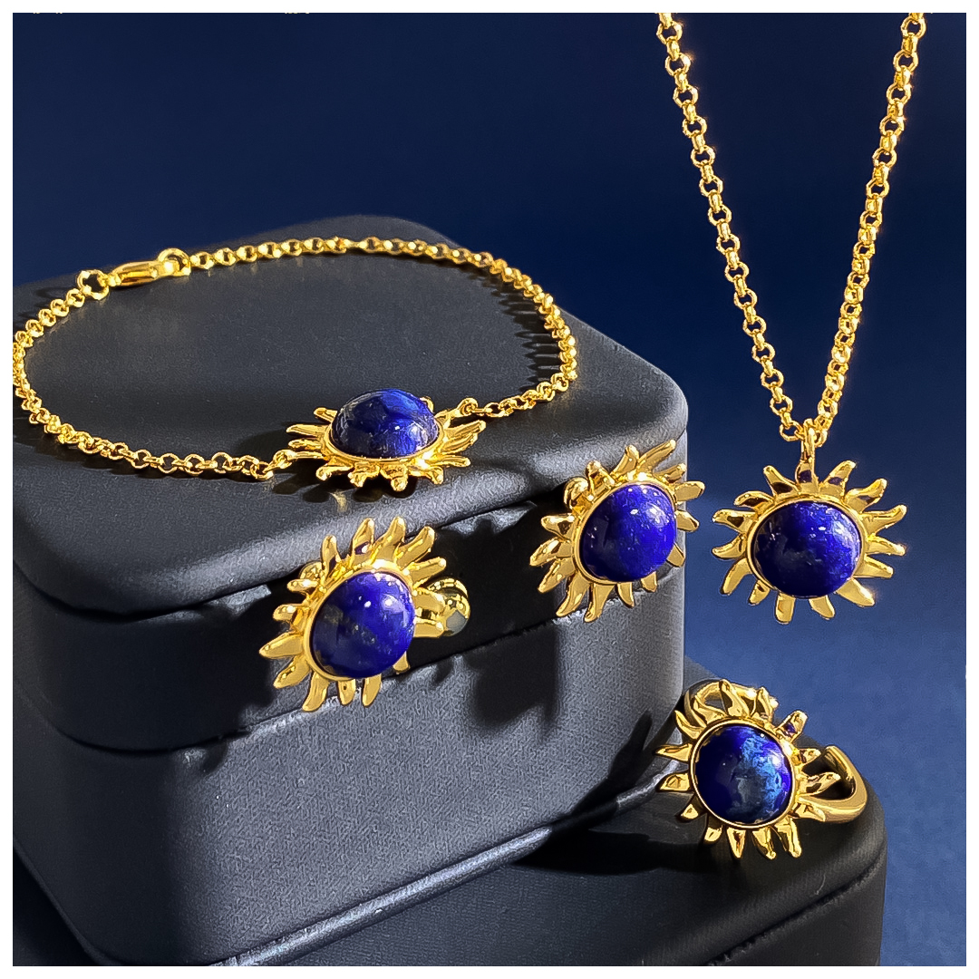 Designer Bracelet Bracelet for Women 18K Gold Plated Bangle Lapis Flower Star Bangles Luxury Jewlery Designer for Women Fashion Gift