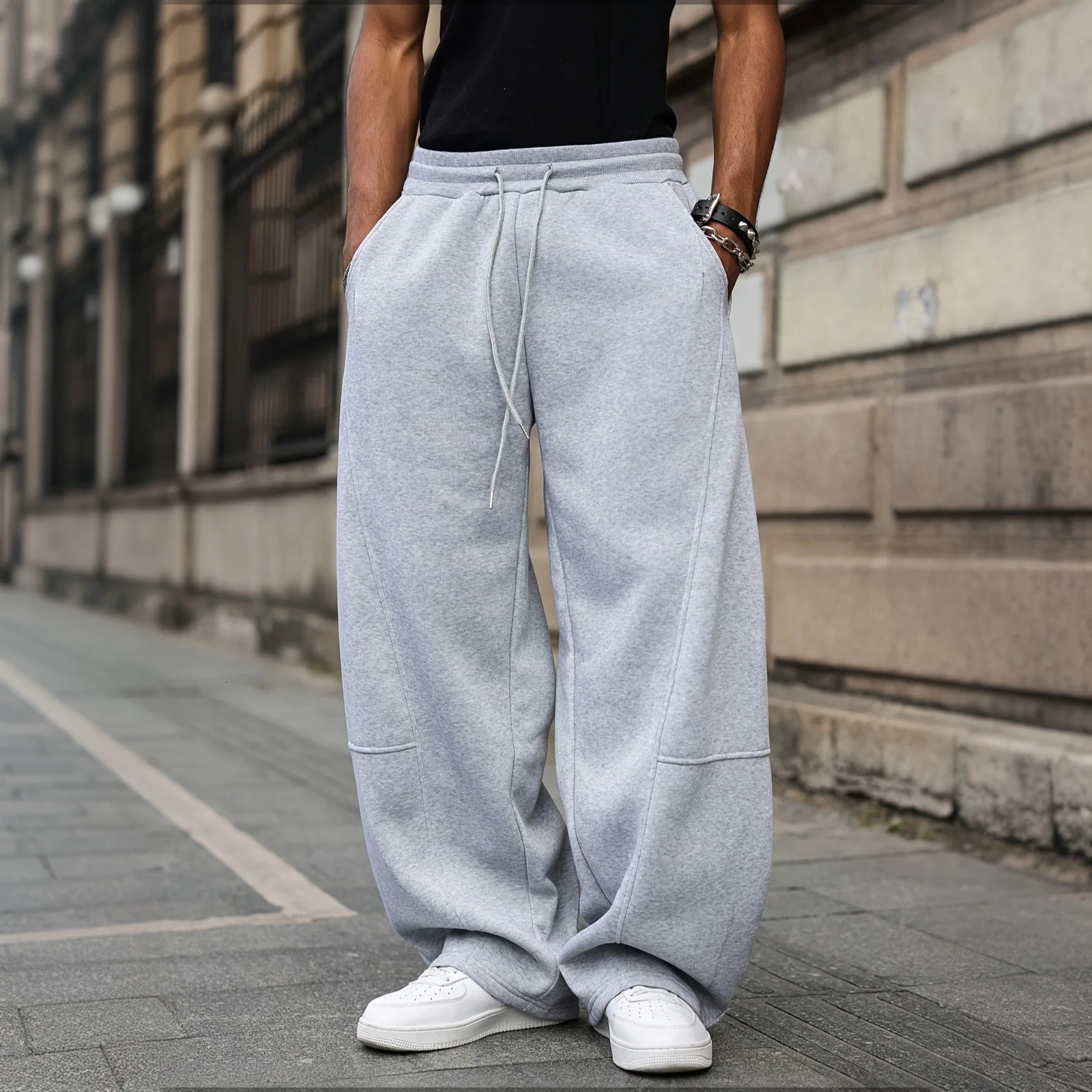 Mens American Style Heavyweight Jogger Pants Straight Leg Casual Streetwear for Men Women Hip Hop Sports Sweatpants 260430