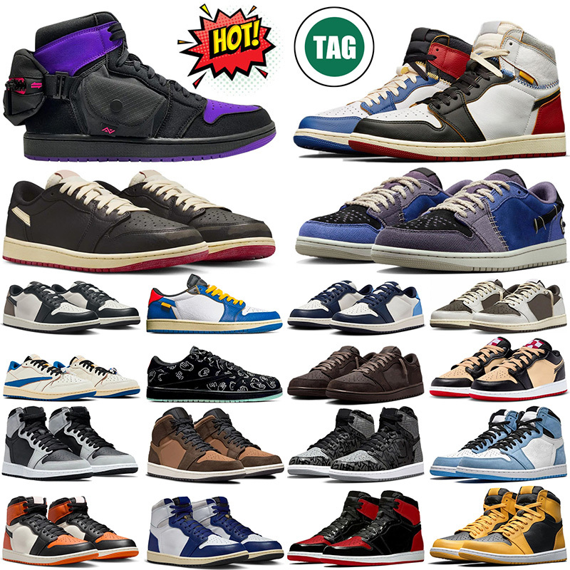 Designer Nigel Sylvester 1 1s Low Basketball Shoes Across the Spider Verse Prowler Voodoo Alternate Shadow Bred Patent Womens Mens Trainers Outdoor Sn