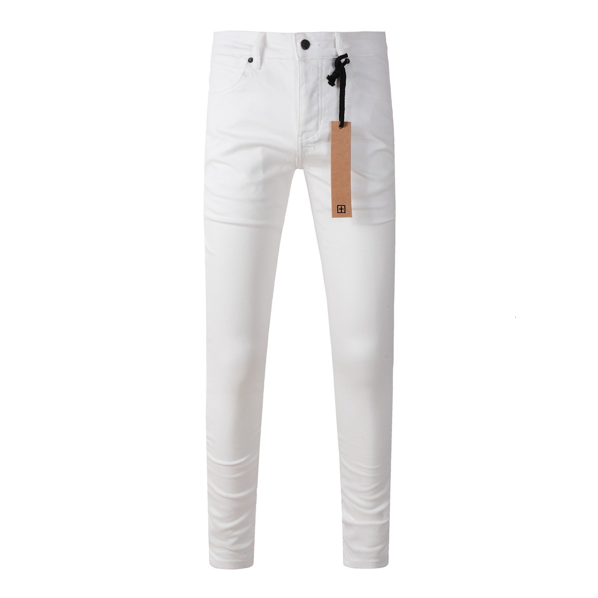 26ss Designer white jeans trendy brand KSUBI HIPHOP JEANS slim fit ripped distressed jeans