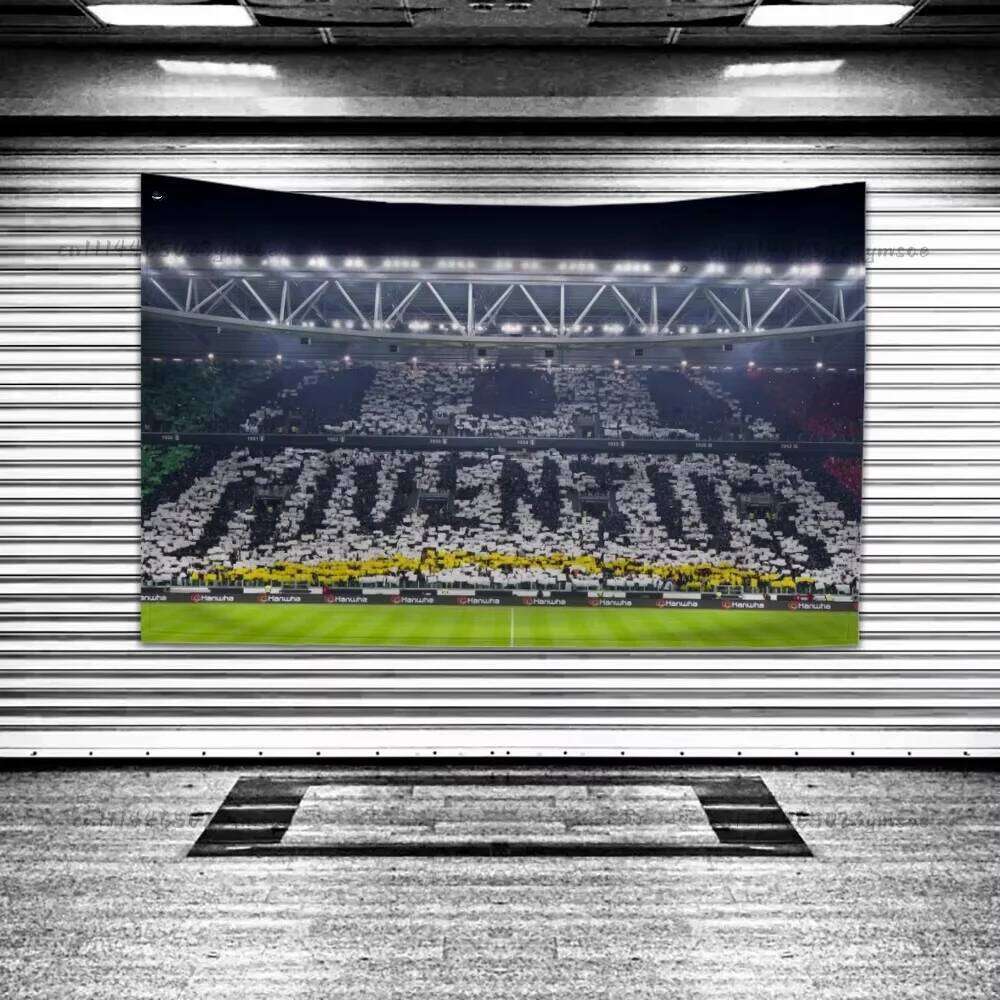 Boutique Football Stadium Flag Bedrooms Garage Decoration Tapestry A-juventus-s Fc Funny Background Cloth Home Decor 26W0430