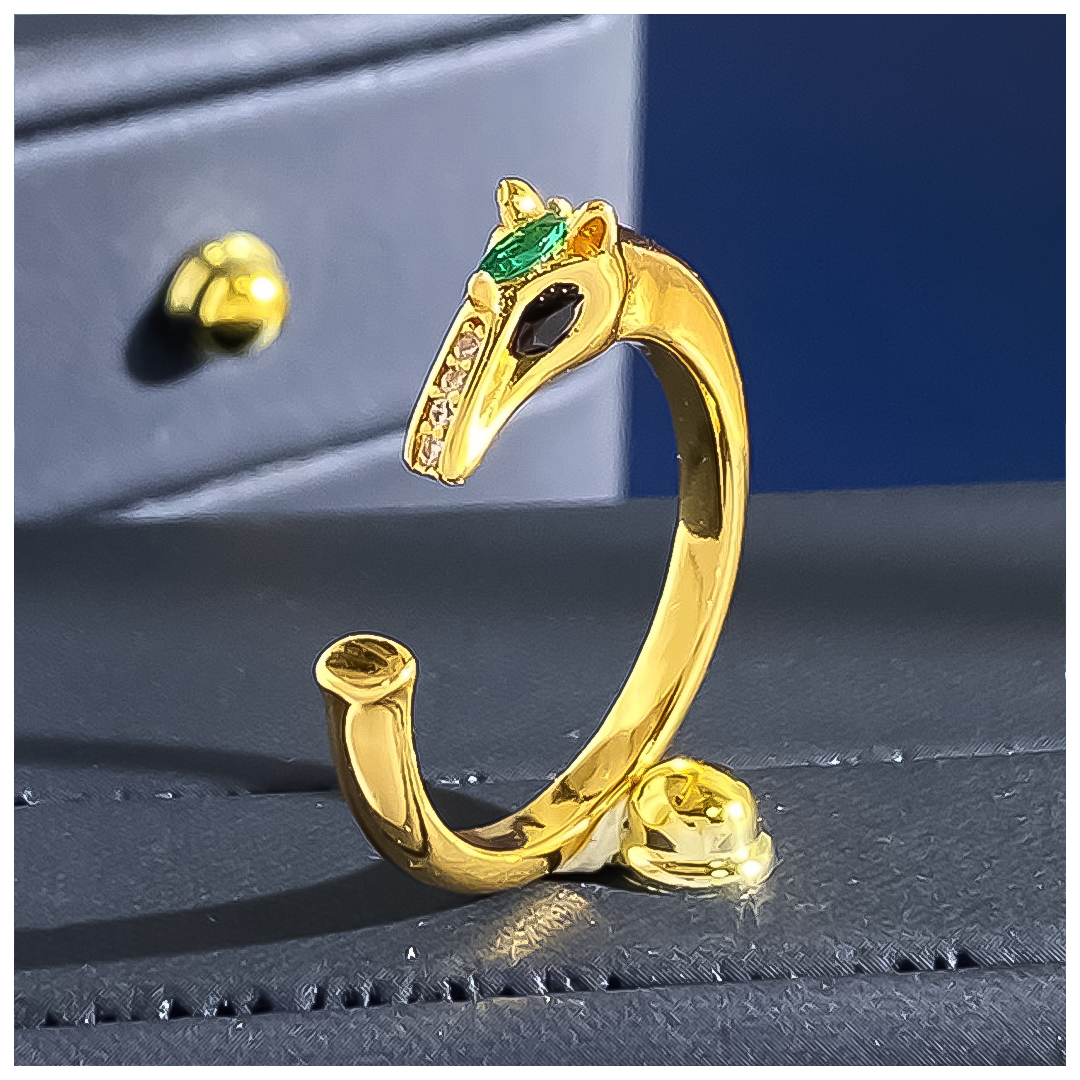 Designer Ring for Women Diamond Emerald Zircon Horse Open Rings Luxury Jewlery Designer for Women Timeless Elegant Sparkling Premium Gift Statement