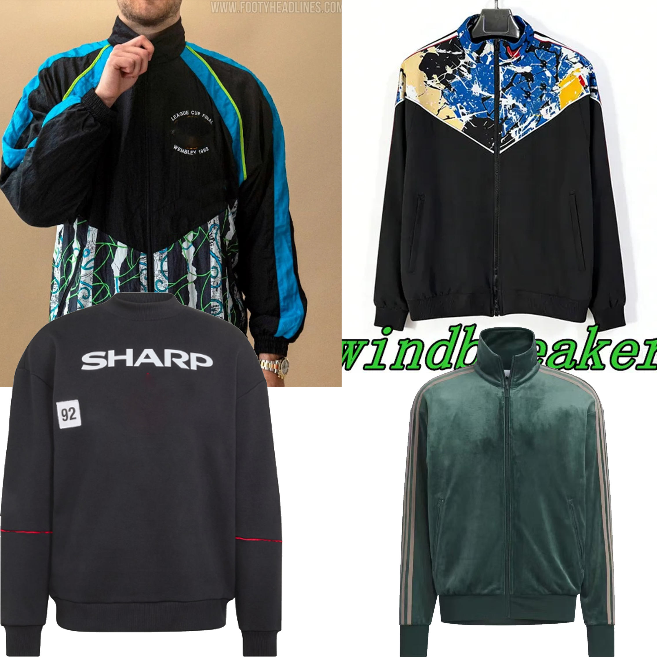 Man 1992 League Cup Final Remake Jacket SHARP ERIKSEN B.FERNANDES football shirt 2026 CASEMIRO Elanga GARNACHO MOUNT MARTINEZ HOJLUND soccer windbreaker