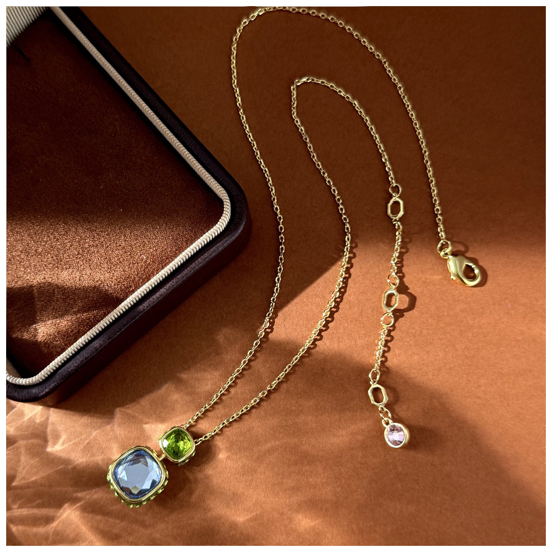Designer Necklace Necklace for Women Colorful Gem Candy Cushion Cut Diamond Necklaces Luxury Jewlery Designer for Women Elegant Statement Premium Chic