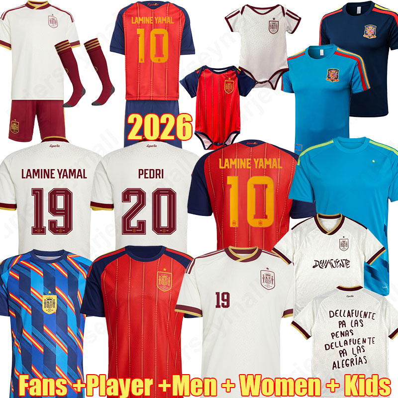 4XL 26 27 Spain PEDRI LAMINE YAMAL soccer jerseys YEREMY MERINO BARRIOS camisa de futebol men kids Dellafuente CUBARSI JESUS R 2026 PEDRO PORRO FOOTBALL SHIRTS