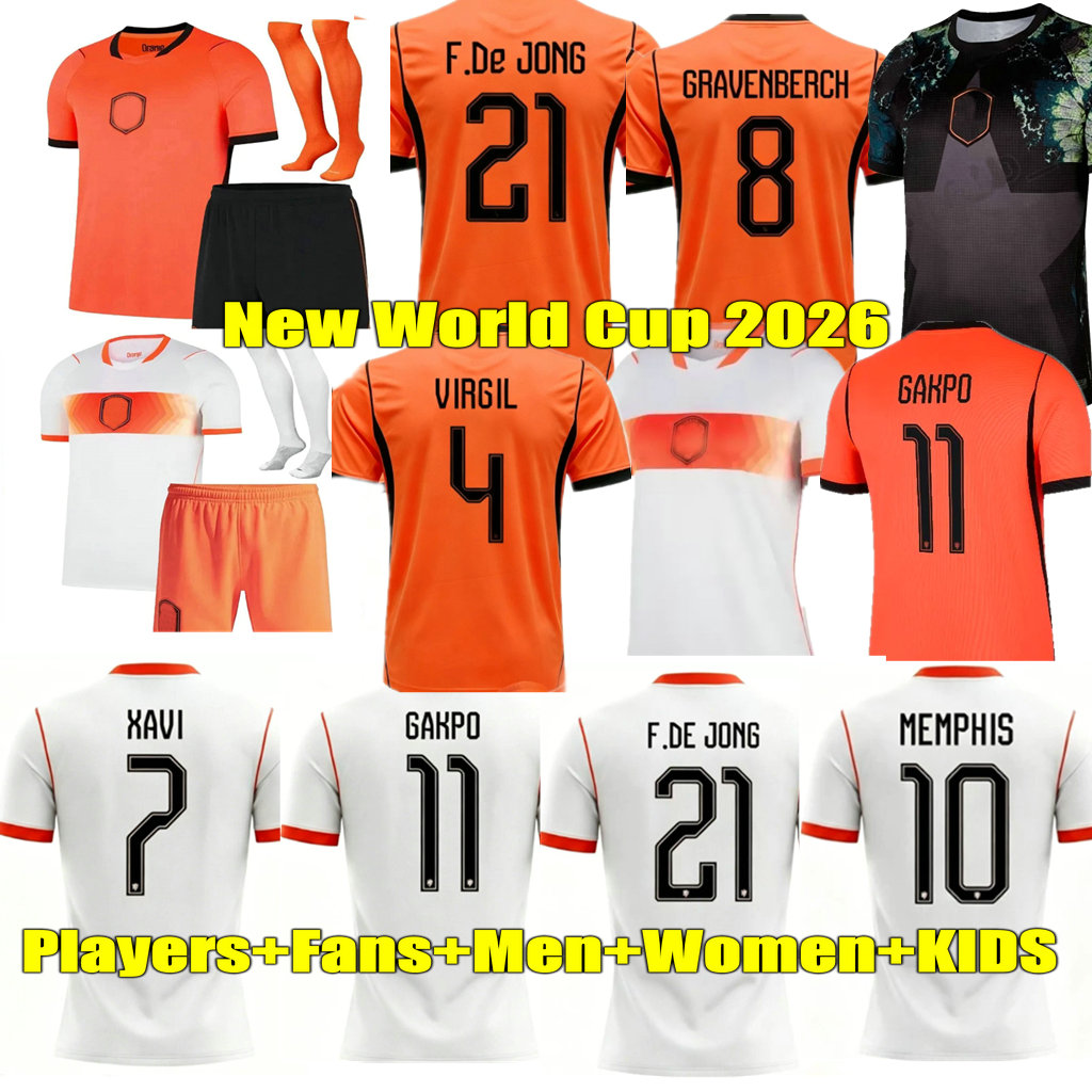 2026 NetHErlANds soccer jersey world cup 26 27 DE JONG Holland DE LIGT football shirt Player fans XAVI men kids kit Women Goalkeeper training van de Ven