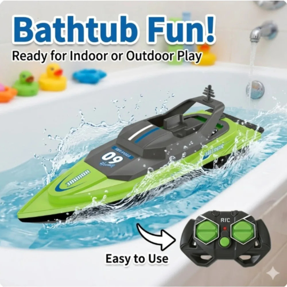 24GHz High-Speed RC Boat Electric Racing Speedboat Waterproof Water Toy for Pool Lake Outdoor Play 260429