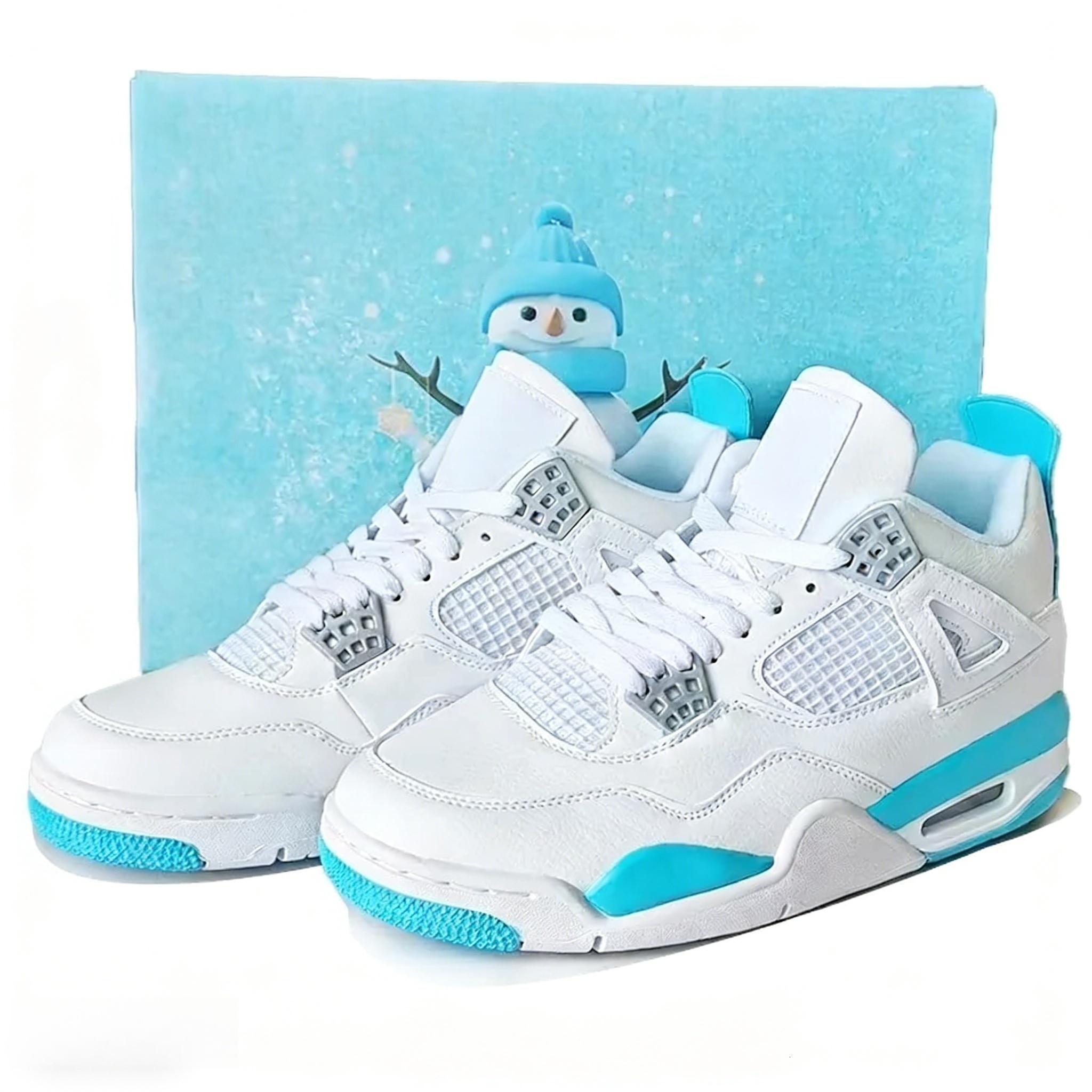 With Box 4 4s Basketball Shoes Photon Dust Blue Chill Nigel Sylvester Black Cat Sierra Red Cave Stone Bred Reimagined Undefeated Womens Mens Trainers 