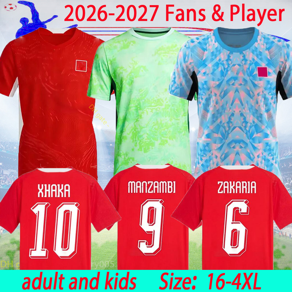 2026 Switzerland National Team Soccer Jerseys 26 27 ELVEDI AKANJI ZAKARIA SOW RIEDER EMBOLO SHAQIRI home away Football shirts mens kids kit
