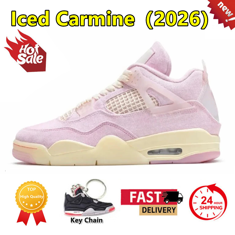 4 4s with box 2026 Valentines Day men women basketball shoes new Black Cat Denim Pizza White Cement Bred Reimagined UNC Blue Mens Trainers Sports Snea