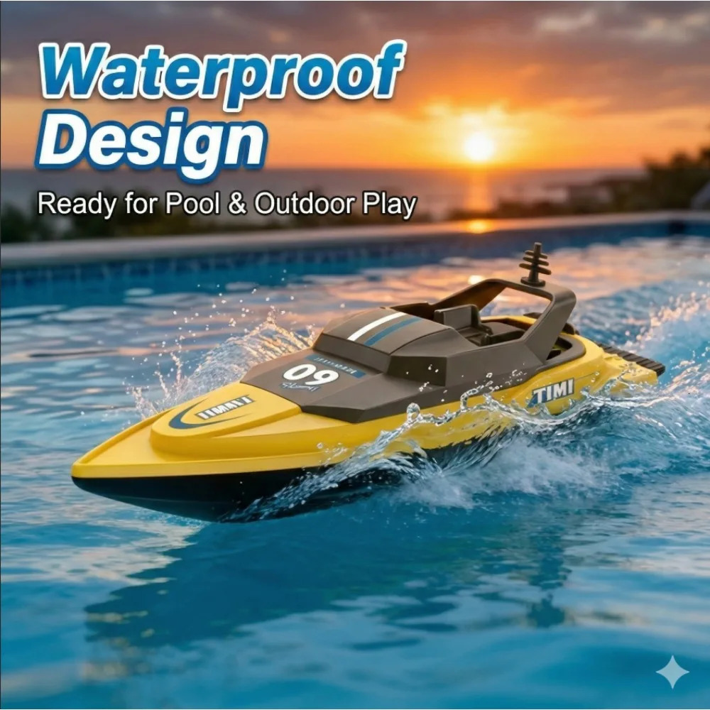 24GHz High-Speed RC Boat Electric Racing Speedboat Waterproof Water Toy for Pool Lake Outdoor Play 260429