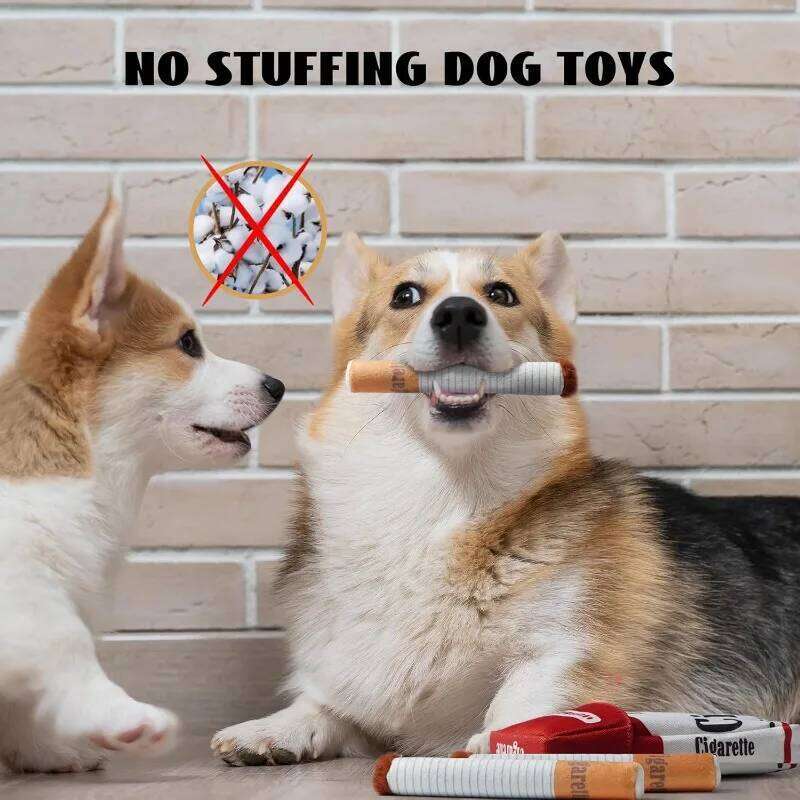 Creative Cigarette Interactive Giggles Dog Toys Funny Plush Chewing Toy Cigaret Box Pet Gifts