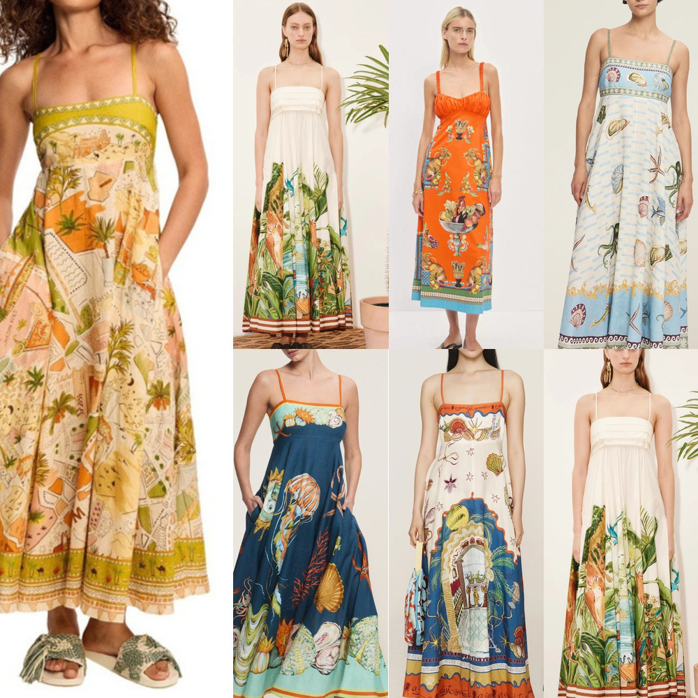 Summer Woman Elegant Dresses Fashion Printed Party Dress Designer Women Short Sleeve Lapel Neck High Waist Big Swing Dress