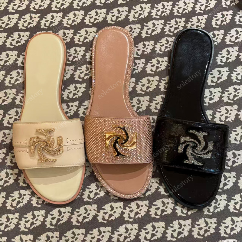 Toryly Burchy Eleanor Slippers Women's Designer Sandals Flat Shoes Sliders Fashion Outdoor Beach Sandale Womens Shoe Flat Loafer Summer Mule Size 35-42