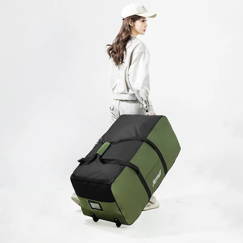 Spring Student Luggage Large Capacity Foldable Checked Bag Residential Quilt Storage Travel with Wheels 260430 - view 5