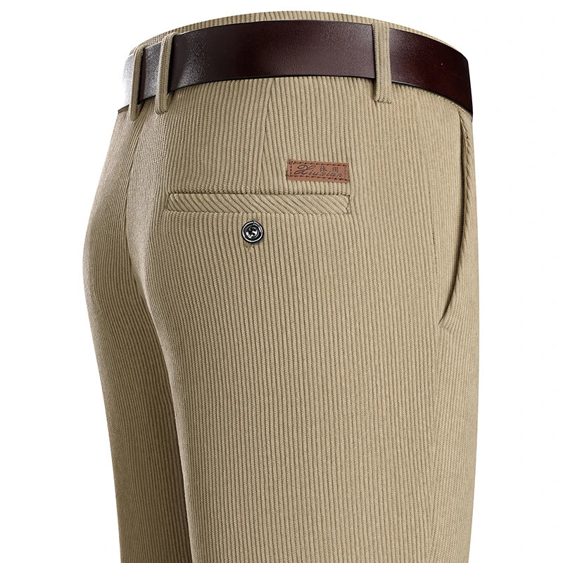 Mens Business Casual Pants Corduroy Suit Pants Autunn Formal Dress Pants Brown Navy Khaki 29-42 260428
