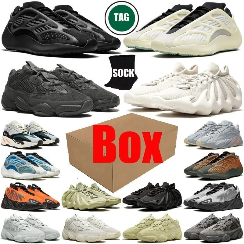 Designer 700 Men Women Outdoor Casual Running 700 V3 Sneakers Black White Wave Runner Salt Dark Glow 500 Soft Resin Sports Slippers Shoes Size 36-45