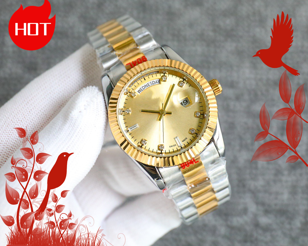 Mens PERPETUALity DAY DATE Watches QUARTZ Movement Stainless Steel Watch women watch Luminous men Wristwatches #1558