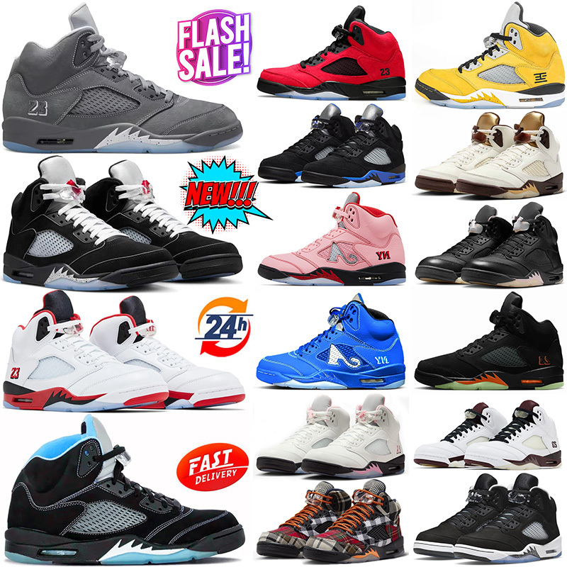 wolf grey 5s 5 basketball shoes women men Metallic Reimagined Grape Red Black Tongue University Blue Halloween 5th Anniversary mens trainers outdoor s