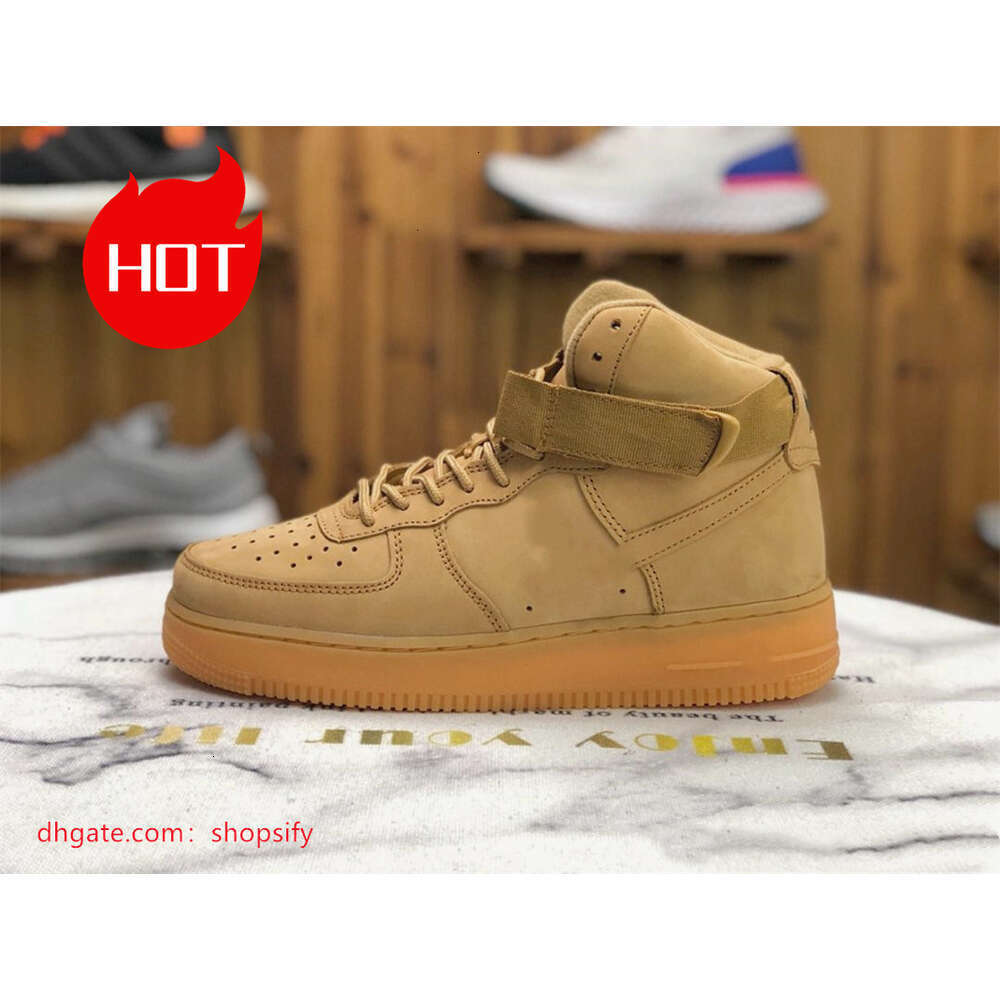 Designers 1 07 Men Low Casual Shoes Trainers All White Black Wheat Skateboard ONE Leather Tennis Sports Jogging Shoe Brand High ForC Women Running Out