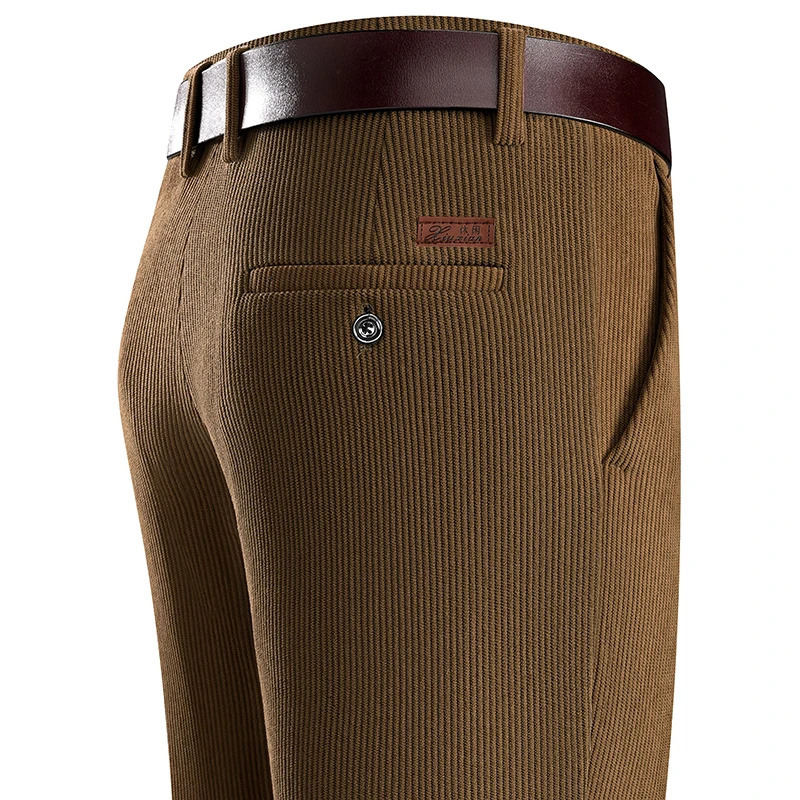 Mens Business Casual Pants Corduroy Suit Pants Autunn Formal Dress Pants Brown Navy Khaki 29-42 260428