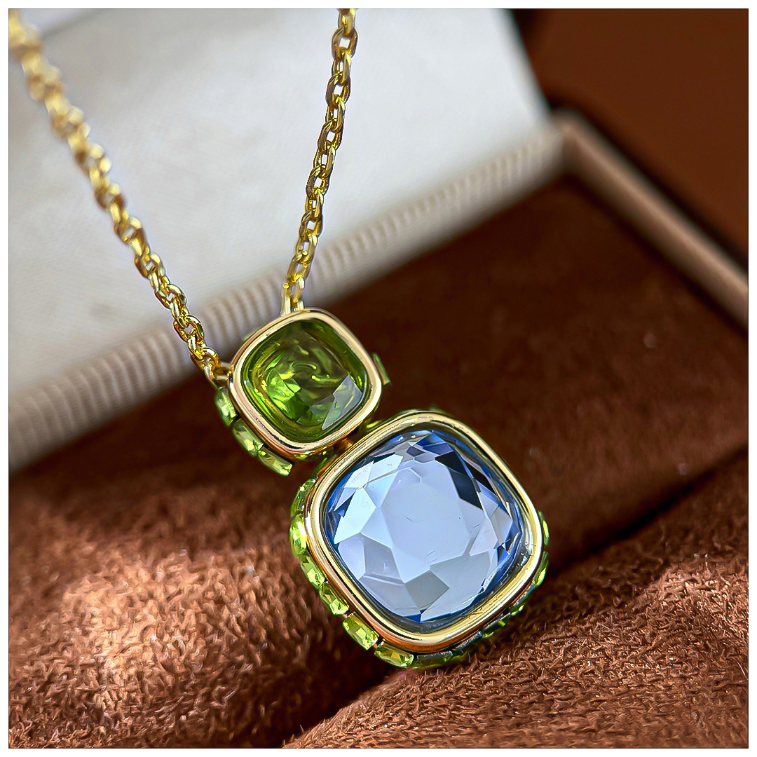 Designer Necklace Necklace for Women Colorful Gem Candy Cushion Cut Diamond Necklaces Luxury Jewlery Designer for Women Elegant Statement Premium Chic