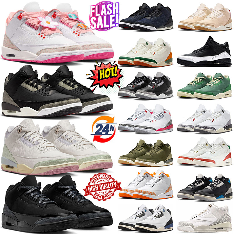 Designer 3 3s Basketball Shoes Secret Garden White Cement Reimagined Black Cat Fragment Womens Mens Trainers Outdoor Sneakers