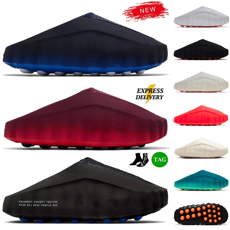 Desginer Slide Mind 001 Slides mind001 Slippers Mens Womens Sandals Mules Clog Fragment Black Solar Red Bone Light Smoke Grey Sail Blackened Blue Summ