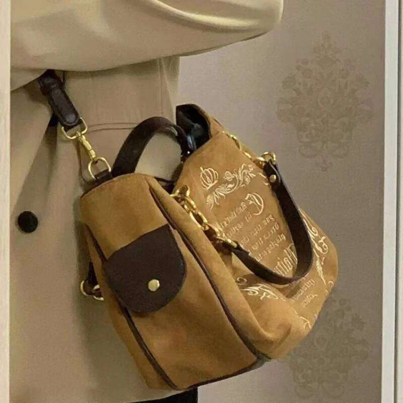 Y K Women Pink Vintage Gothic Tote Bag Aesthetic Large Capacity Embroidery Letter Retro Ladies Grunge Chain Travel Shoulder Bags SENYY