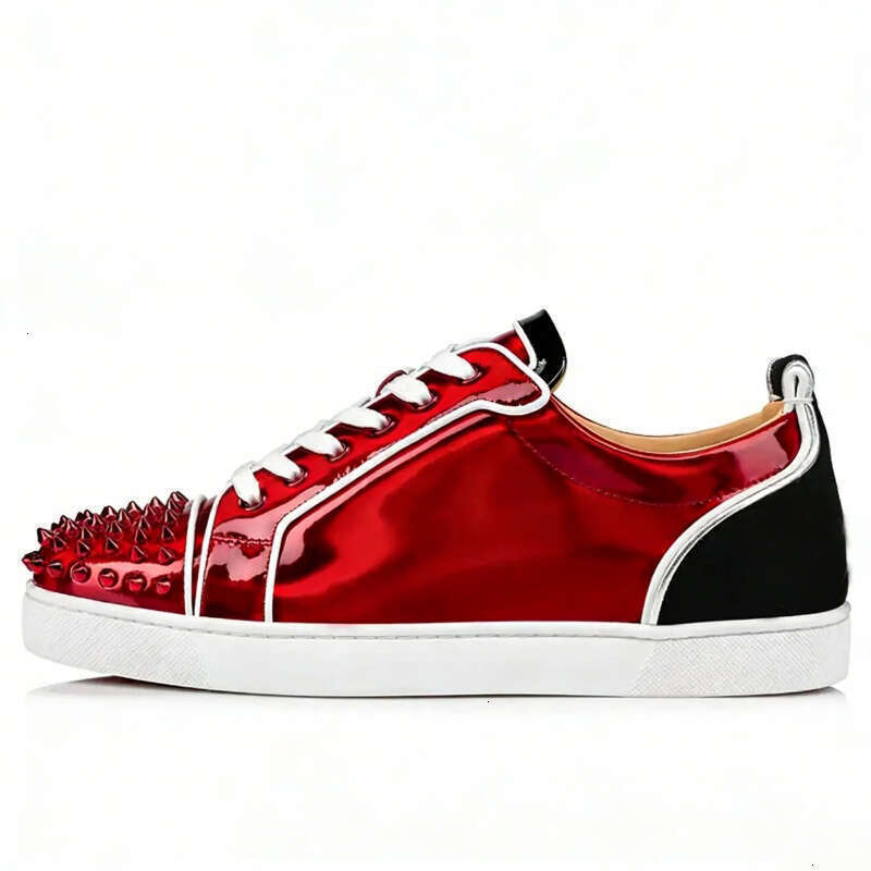 Sneakers Red bottomshoes designer Dress Casual Shoes Glitter Grey Rivets Leather Suede Men Women Fashion Spikes classic Office Career Wedding Trainers