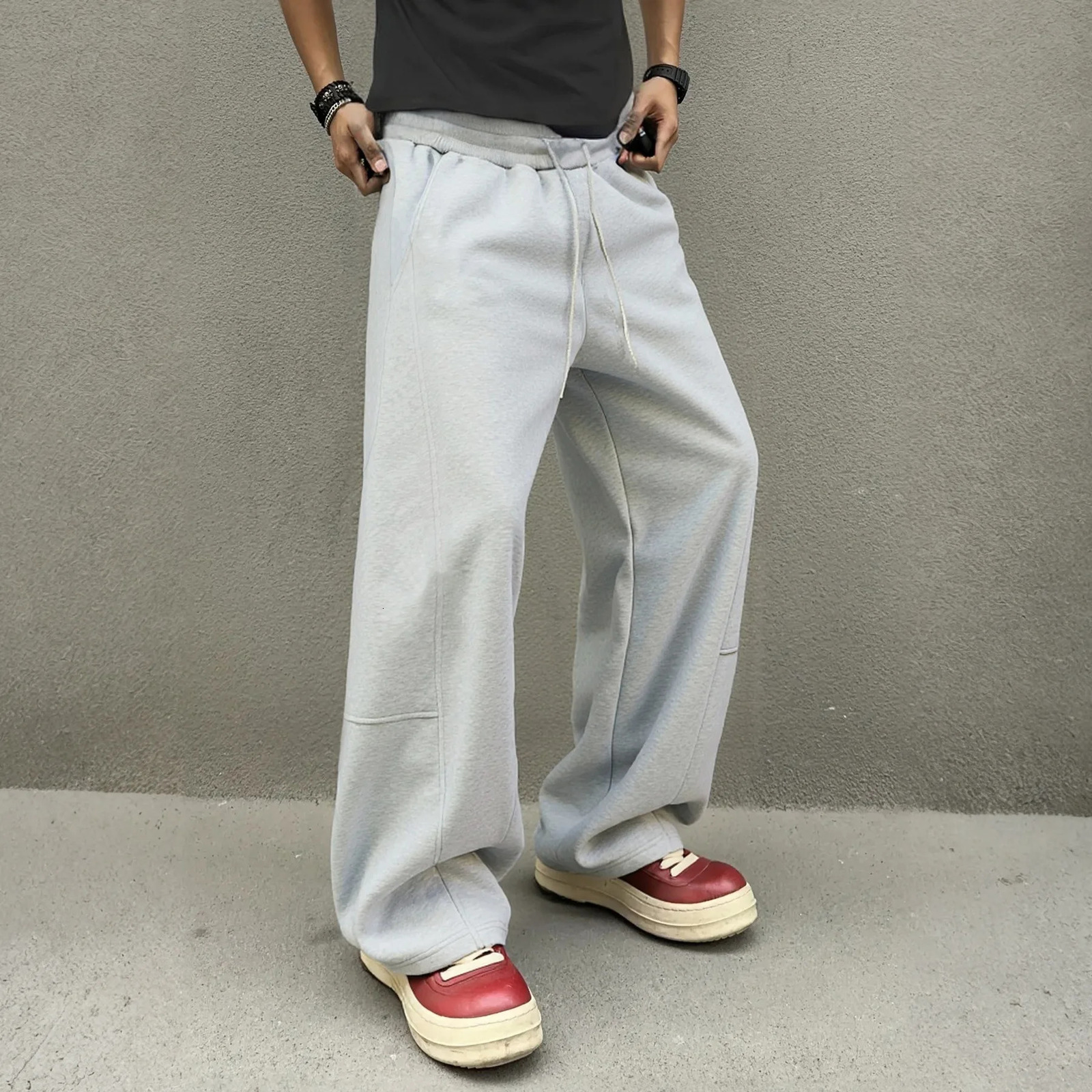 Mens American Style Heavyweight Jogger Pants Straight Leg Casual Streetwear for Men Women Hip Hop Sports Sweatpants 260430