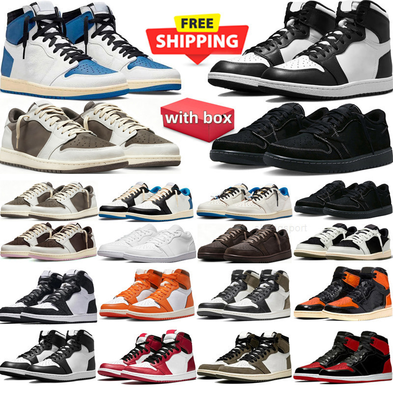free shipping designer basketball 1 1s shoes mens sneakers woman trainers Triple Black White Party Light Biue Grey fashion jogging Low Tops shoe with 