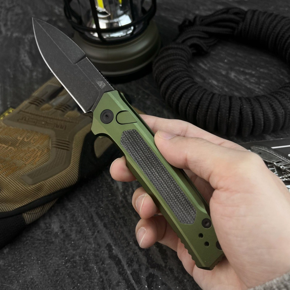 KS7205 Folding Knife 8Cr13MoV Blade Aluminum + G10 Handle, EDC Outdoor Multi-Tool Hunting Knife, Portable Tactical Pocket Knife