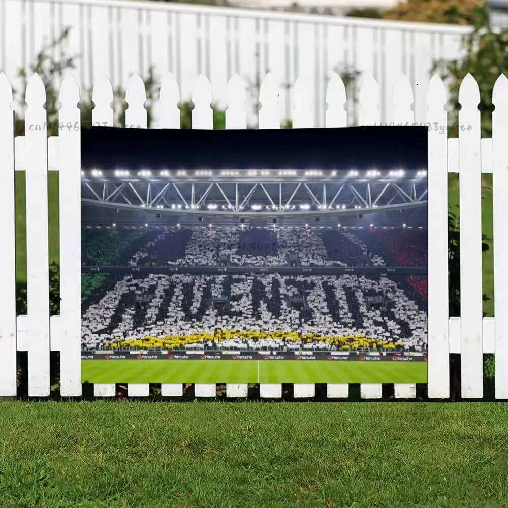 Boutique Football Stadium Flag Bedrooms Garage Decoration Tapestry A-juventus-s Fc Funny Background Cloth Home Decor 26W0430